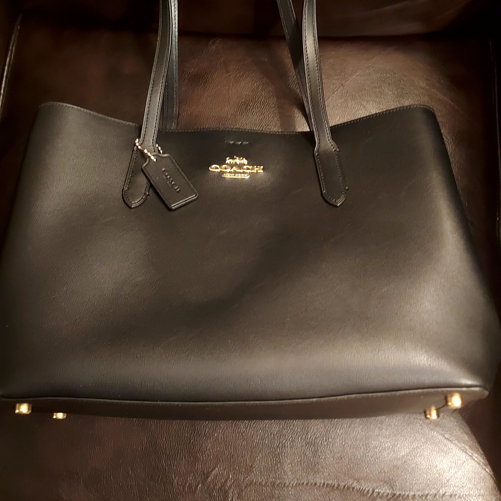 Coach Black Leather Tote Bag NWT!